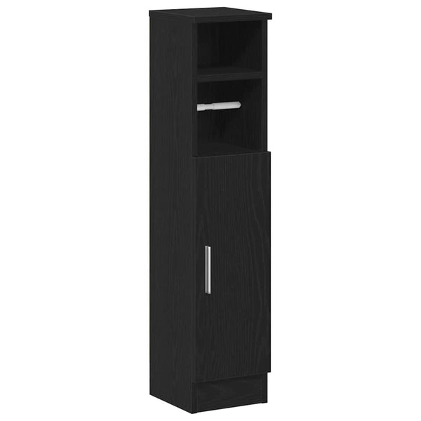 Badezimmerschrank Schwarz mit Rollenhalter
