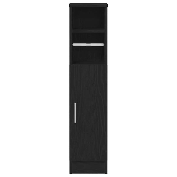 Badezimmerschrank Schwarz mit Rollenhalter