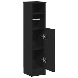 Badezimmerschrank Schwarz mit Rollenhalter