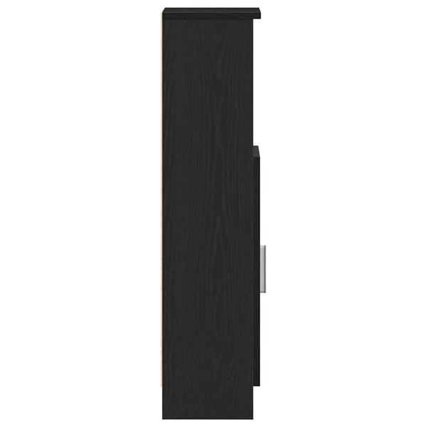 Badezimmerschrank Schwarz mit Rollenhalter