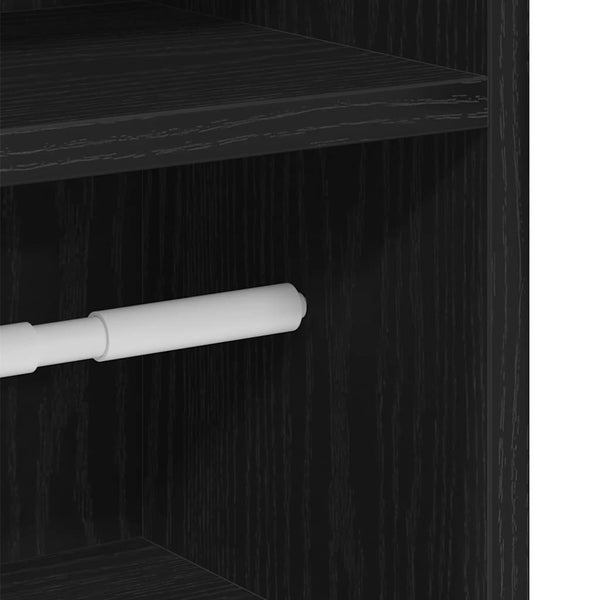 Badezimmerschrank Schwarz mit Rollenhalter