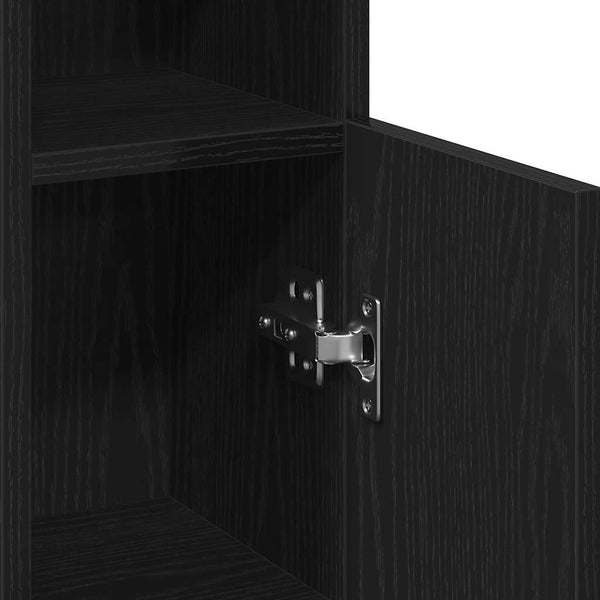 Badezimmerschrank Schwarz mit Rollenhalter