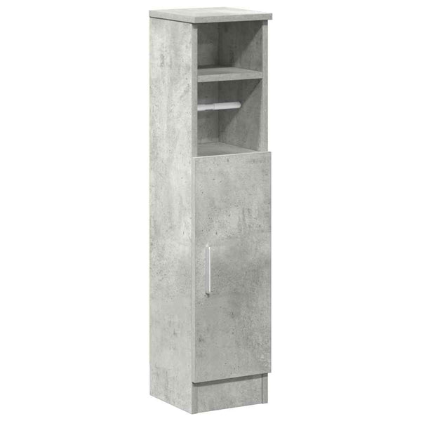 vidaXL Meuble de salle de bain avec porte-rouleau gris béton 20,5x22x90 cm