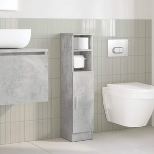 vidaXL Meuble de salle de bain avec porte-rouleau gris béton 20,5x22x90 cm