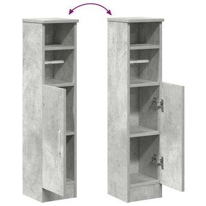 vidaXL Meuble de salle de bain avec porte-rouleau gris béton 20,5x22x90 cm