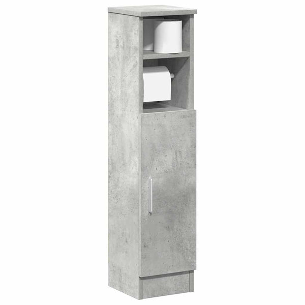 vidaXL Meuble de salle de bain avec porte-rouleau gris béton 20,5x22x90 cm