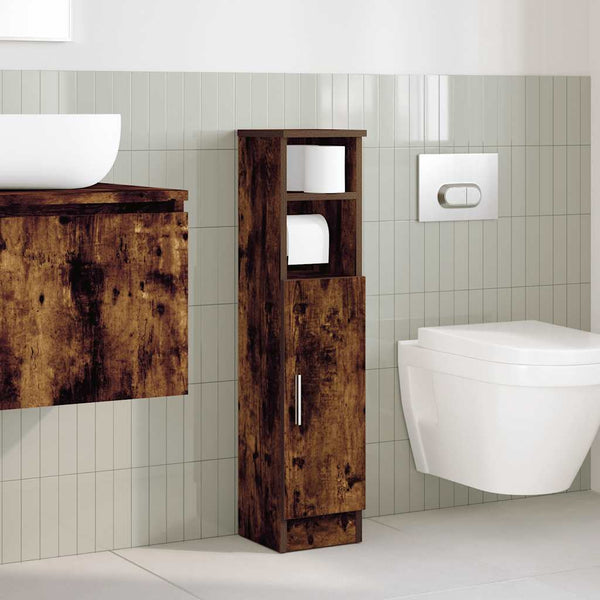 Badezimmerschrank Räuchereiche mit Rollenhalter