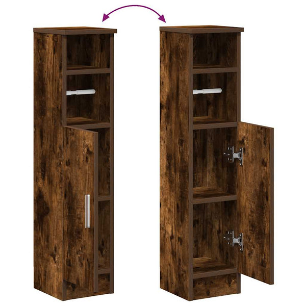 Badezimmerschrank Räuchereiche mit Rollenhalter