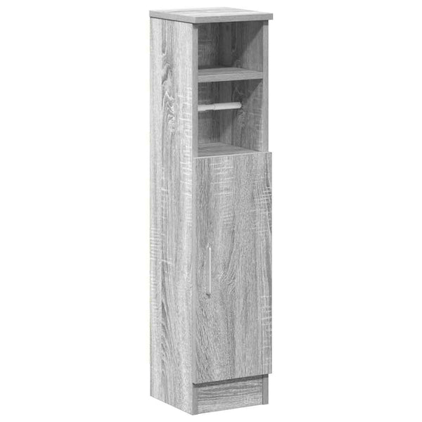 Badezimmerschrank mit Rollenhalter Grau Sonoma