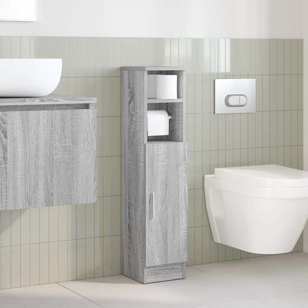Badezimmerschrank mit Rollenhalter Grau Sonoma