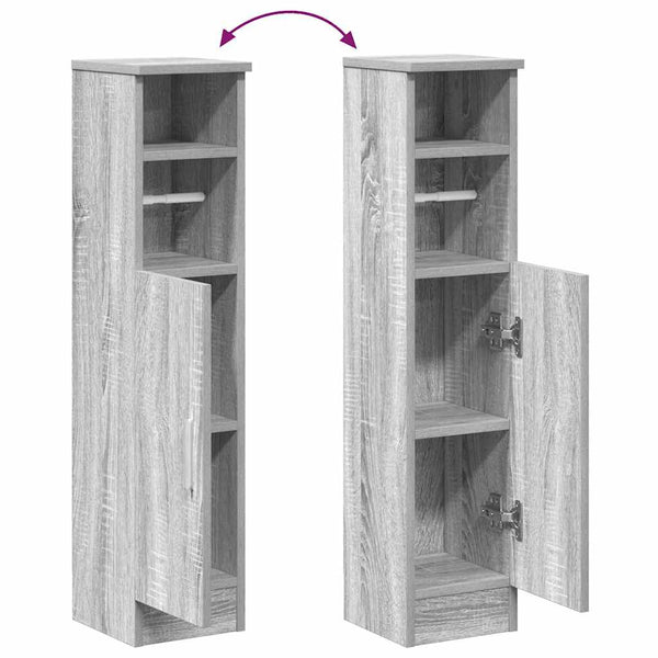 Badezimmerschrank mit Rollenhalter Grau Sonoma