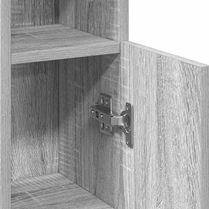 Badezimmerschrank mit Rollenhalter Grau Sonoma