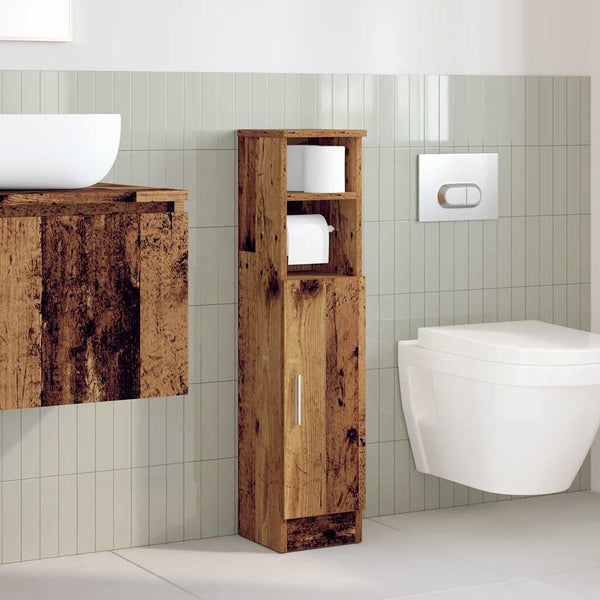 Badezimmerschrank mit Rollenhalter Altholz-Optik