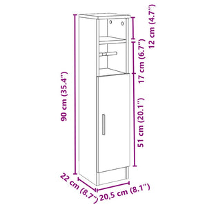 Badezimmerschrank mit Rollenhalter Altholz-Optik