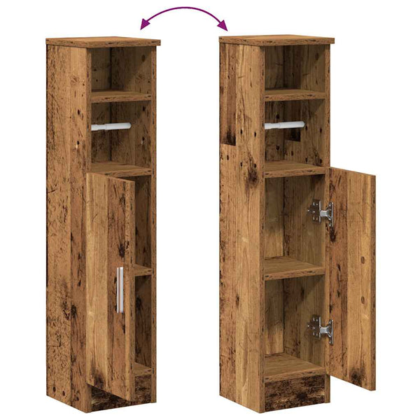 Badezimmerschrank mit Rollenhalter Altholz-Optik