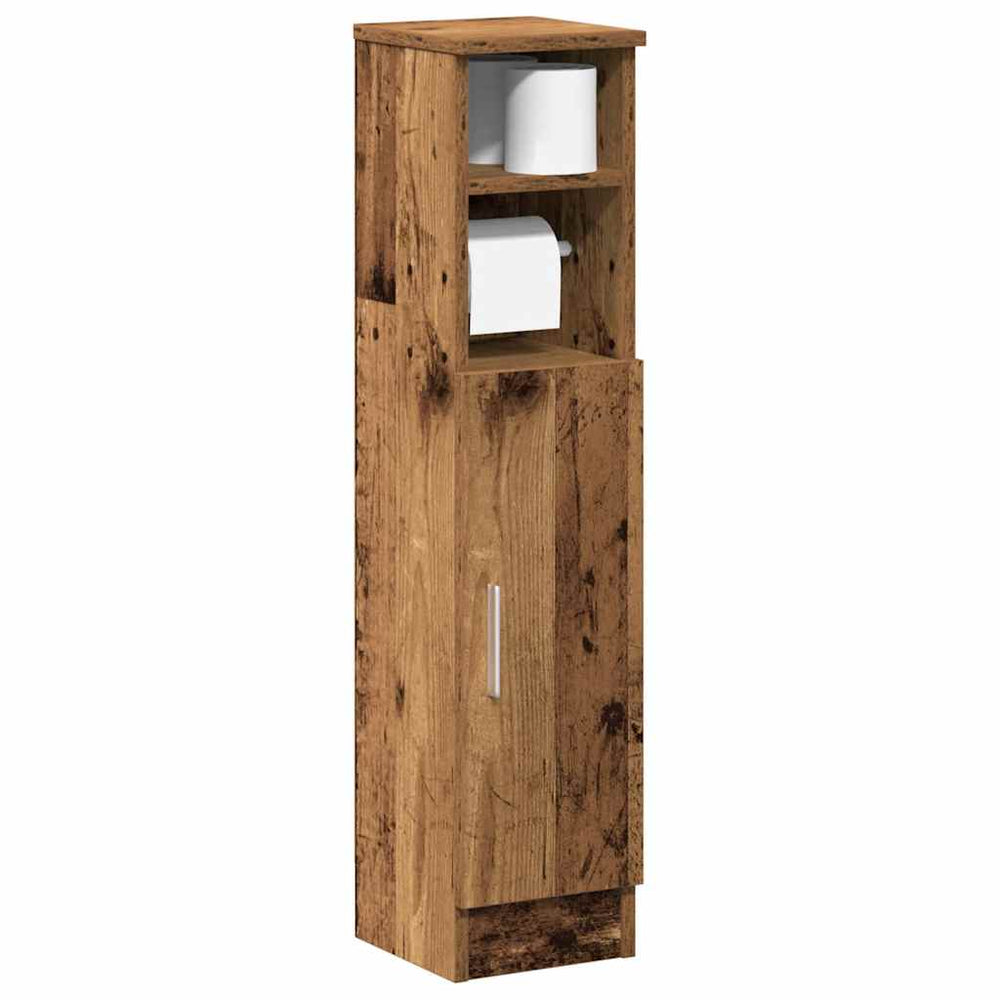 Badezimmerschrank mit Rollenhalter Altholz-Optik