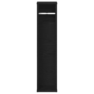 Schwarzer Badezimmerschrank mit Rollenhalter