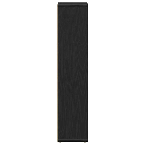Schwarzer Badezimmerschrank mit Rollenhalter