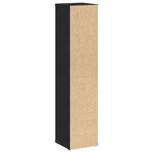 Schwarzer Badezimmerschrank mit Rollenhalter