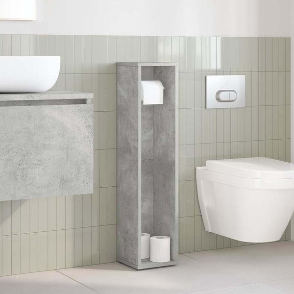 Badezimmerschrank mit Rollenhalter Betongrau