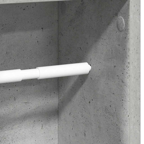 Badezimmerschrank mit Rollenhalter Betongrau