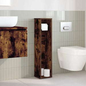 Badezimmerschrank mit Rollenhalter Eiche geräuchert