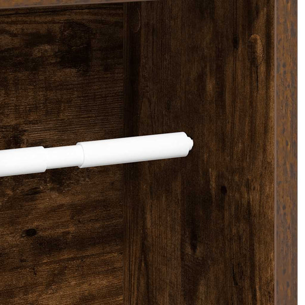 Badezimmerschrank mit Rollenhalter Eiche geräuchert