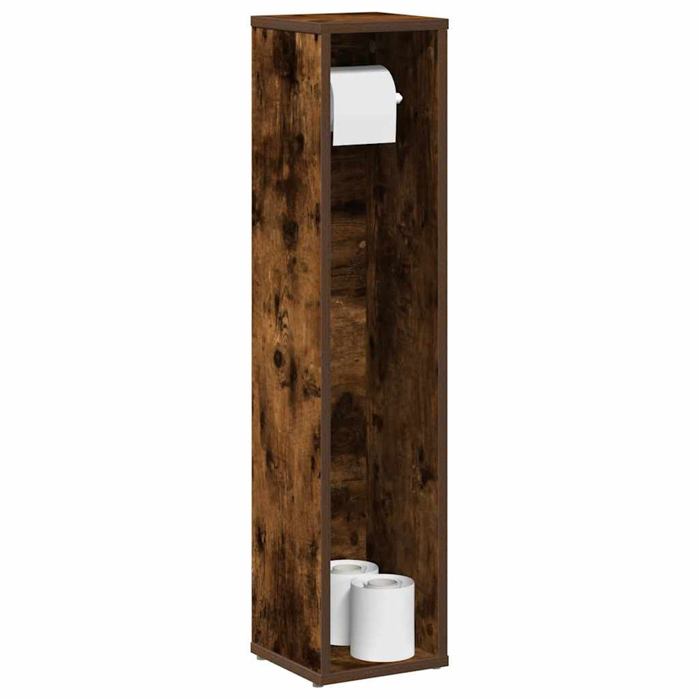 Badezimmerschrank mit Rollenhalter Eiche geräuchert