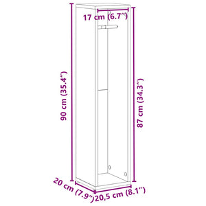 Badezimmerschrank mit Rollenhalter Grau Sonoma 90cm