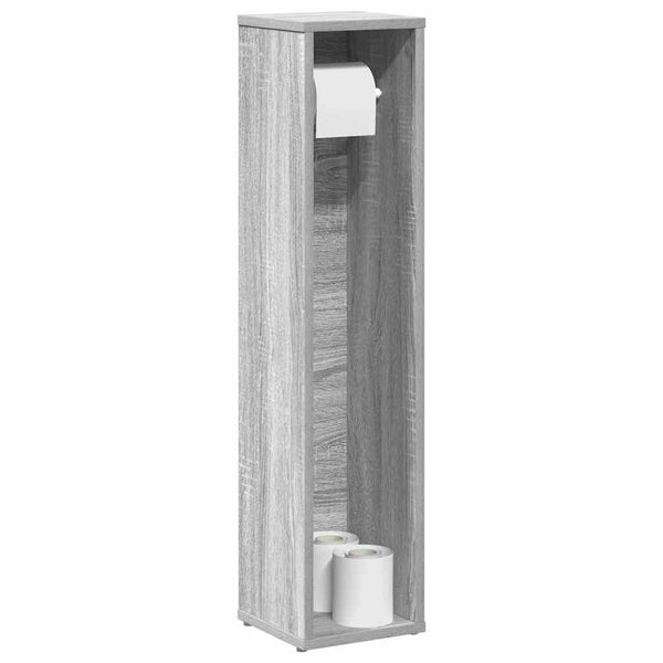 Badezimmerschrank mit Rollenhalter Grau Sonoma 90cm