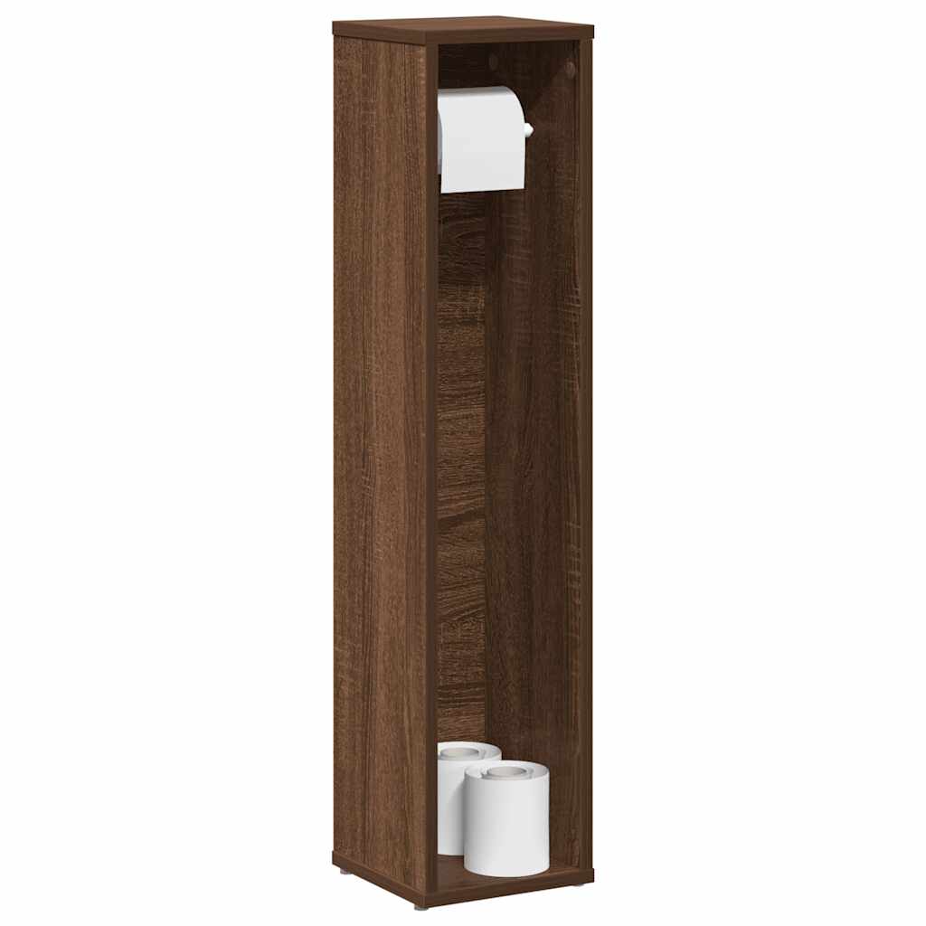 Badezimmerschrank mit Rollenhalter, Braune Eiche