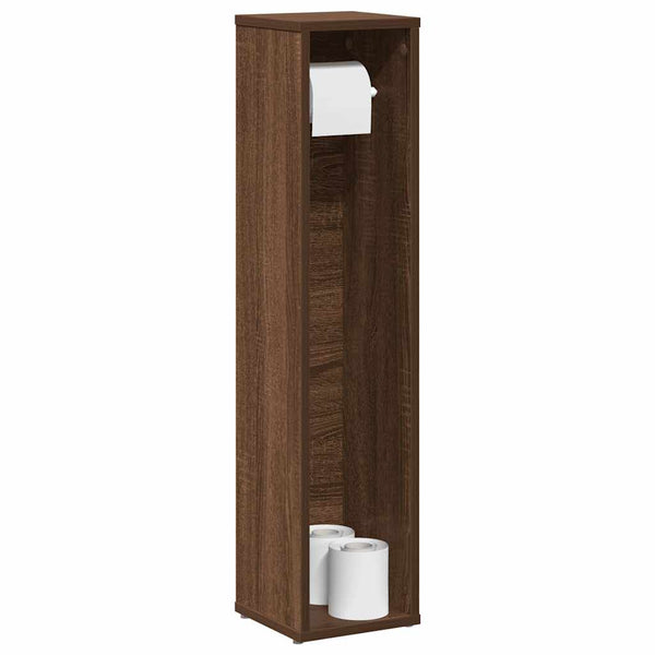Badezimmerschrank mit Rollenhalter, Braune Eiche