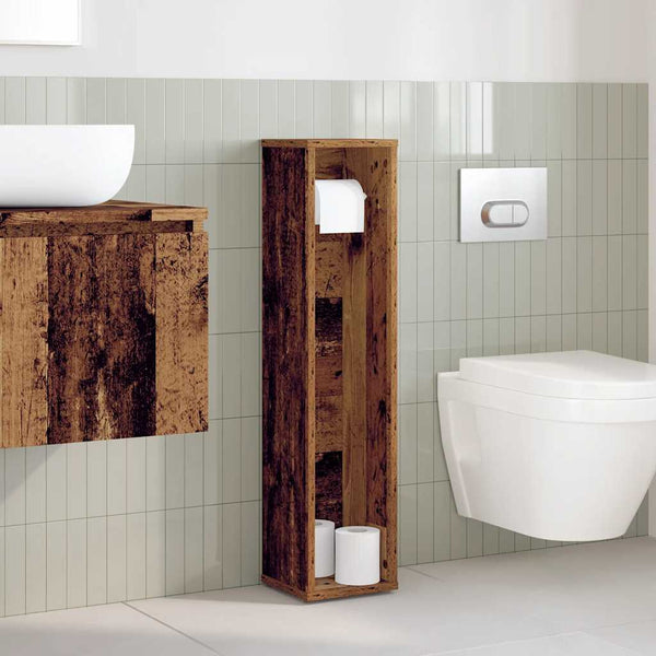 Badezimmerschrank Altholz mit Rollenhalter