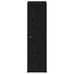 Schwarzer Badezimmerschrank mit Rollenhalter