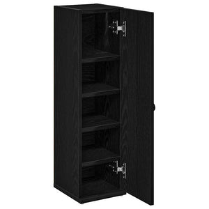 Schwarzer Badezimmerschrank mit Rollenhalter