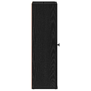 Schwarzer Badezimmerschrank mit Rollenhalter