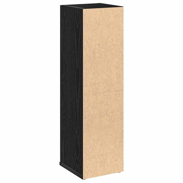 Schwarzer Badezimmerschrank mit Rollenhalter