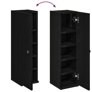 Schwarzer Badezimmerschrank mit Rollenhalter