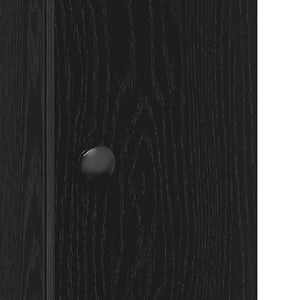 Schwarzer Badezimmerschrank mit Rollenhalter