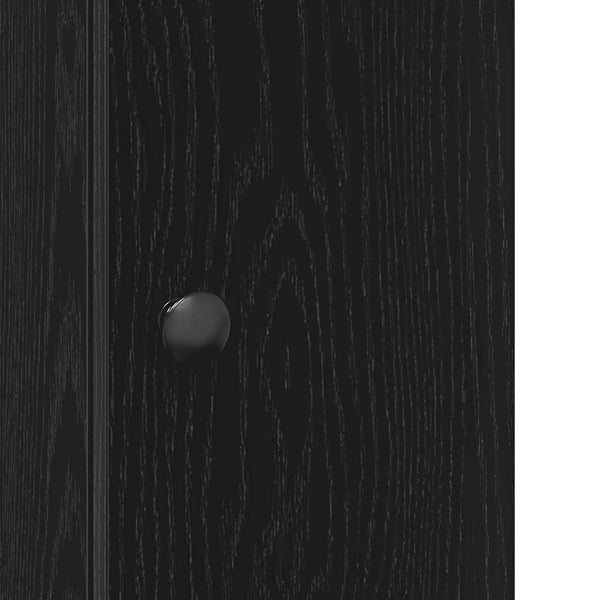 Schwarzer Badezimmerschrank mit Rollenhalter