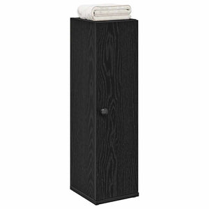Schwarzer Badezimmerschrank mit Rollenhalter