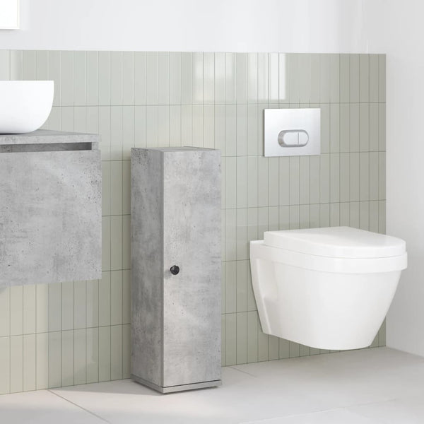 Badschrank mit Rollenhalter Betongrau