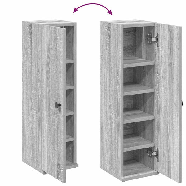 Badezimmerschrank Grau Sonoma mit Rollenhalter