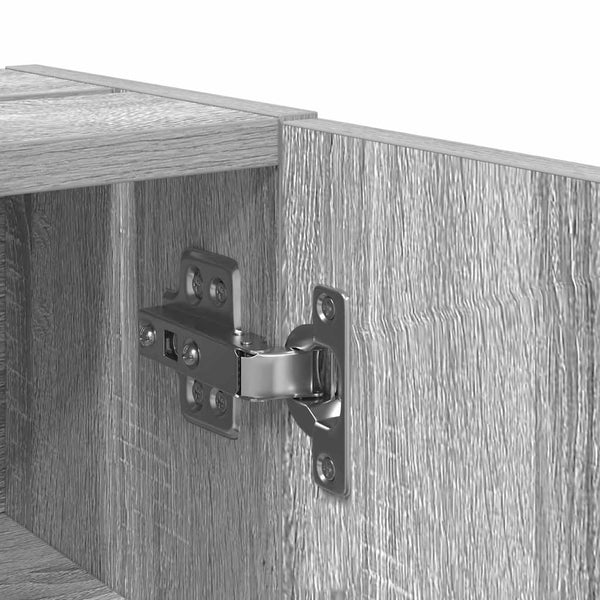 Badezimmerschrank Grau Sonoma mit Rollenhalter