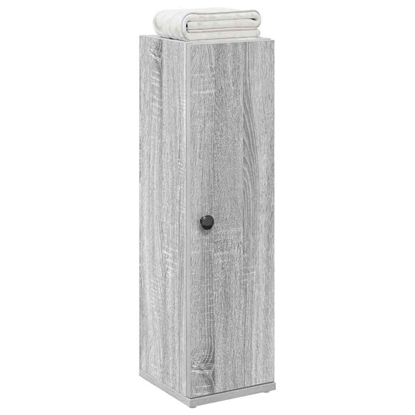 Badezimmerschrank Grau Sonoma mit Rollenhalter