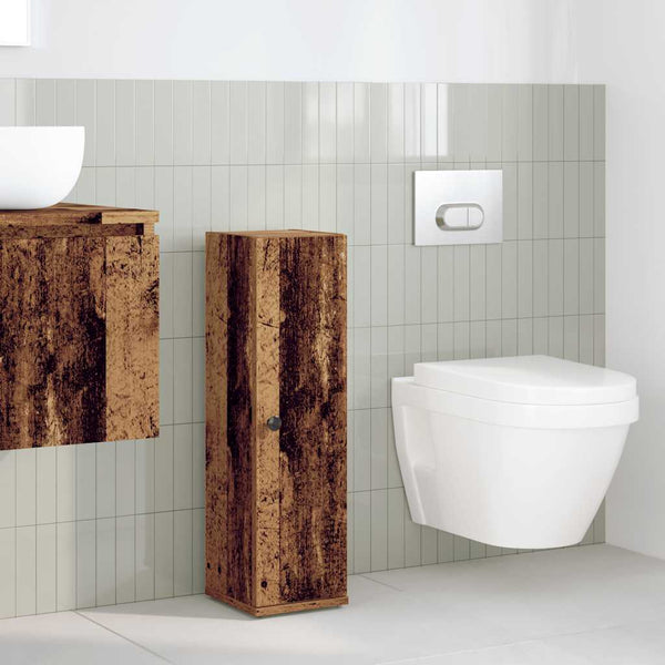 Badschrank mit Rollenhalter Altholz-Optik