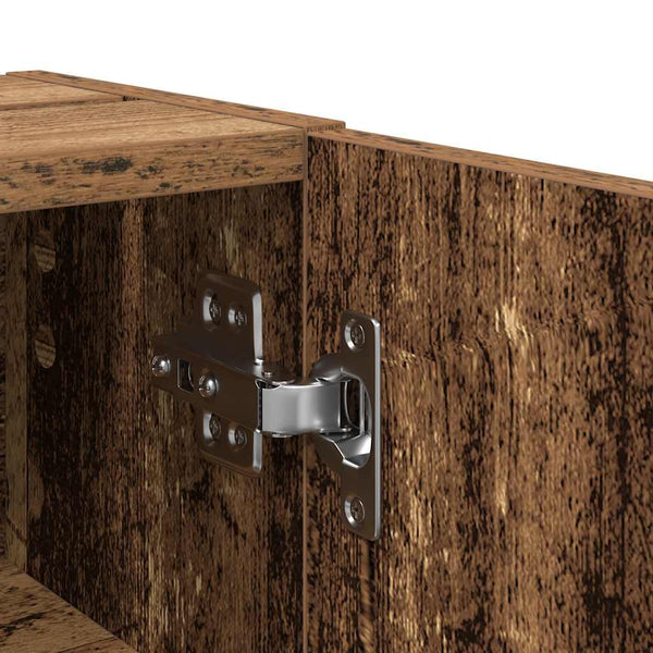 Badschrank mit Rollenhalter Altholz-Optik