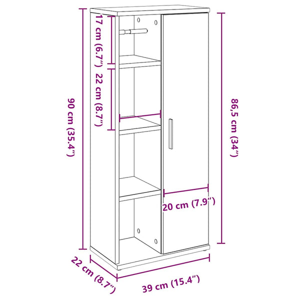 Badezimmerschrank Weiß mit Rollenhalter