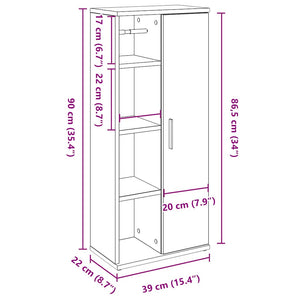 Badezimmerschrank Schwarz mit Rollenhalter