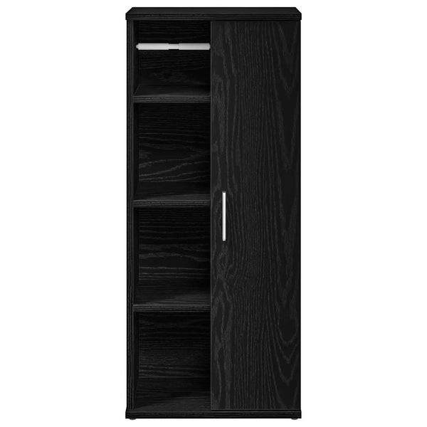 Badezimmerschrank Schwarz mit Rollenhalter